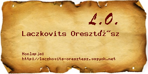 Laczkovits Oresztész névjegykártya